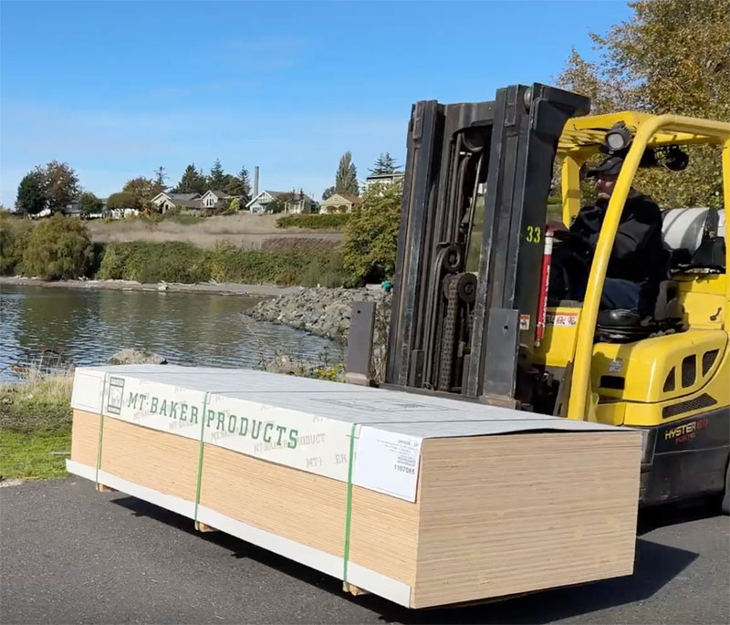 mt-baker-Products-PNW plywood on forklift